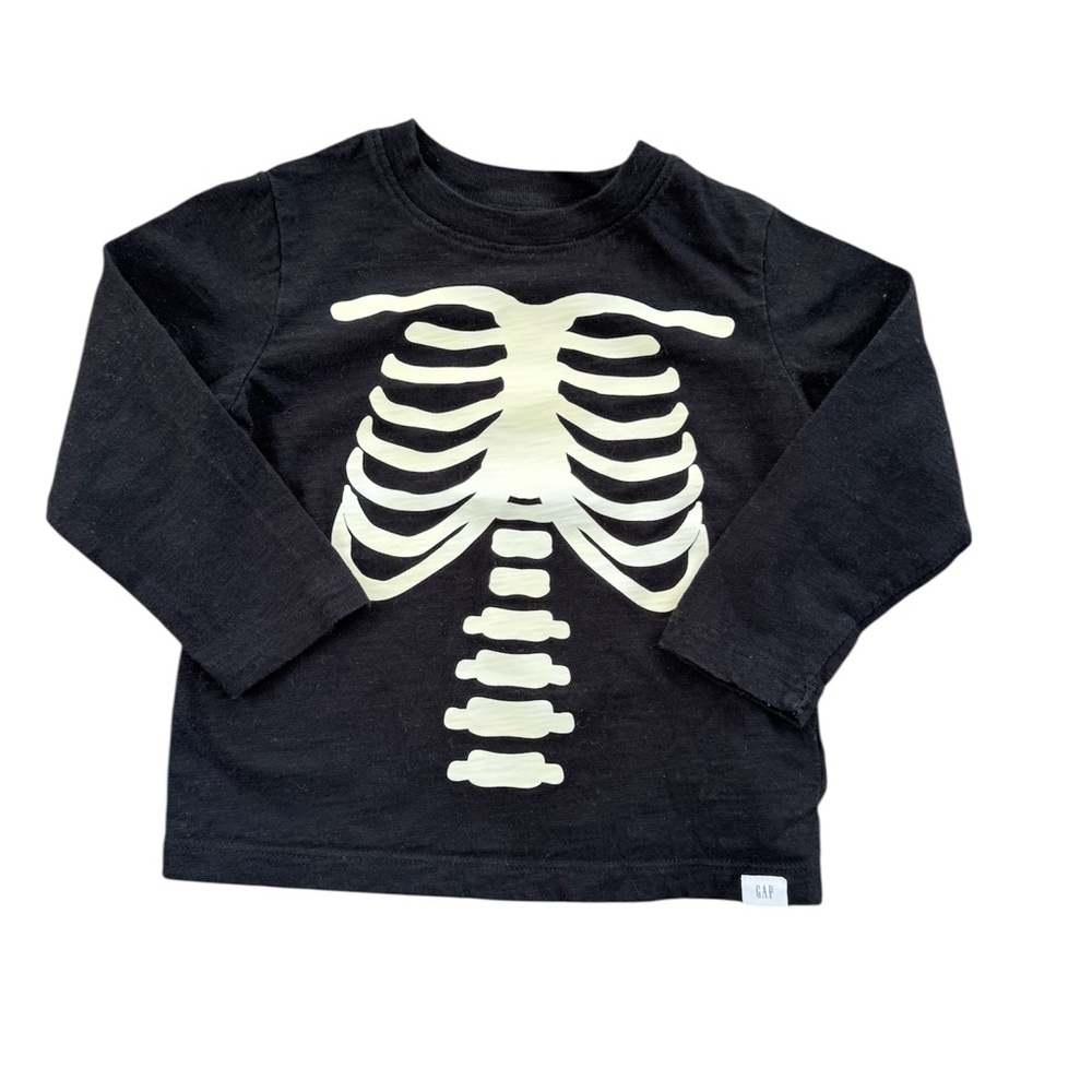 GAP Kids Black Skeleton Long Sleeve Shirt— Size- 2